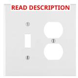 2-Gang White 1-Toggle / 1-Duplex Outlet/Receptacle