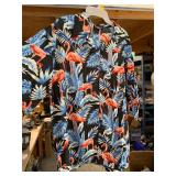 Size Small tropical Hawaiian flamingo button down