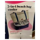 Canvas beach bag, and cooler combo