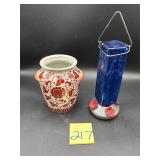 Hummingbird feeder and decorative vase