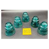Vintage Hemingray 42 glass insulators.