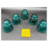 Vintage Hemingray 42 glass insulators.