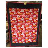 Kansas City Chiefs machine stitched quilt 49 x 69