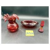 Vintage red glassware
