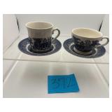 Churchill Blue Willow pattern saucer and teacup