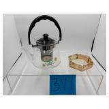Glass tea/coffee pot designed for direct-fire h..