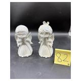 Vintage ceramic 'kissing angels' figurines