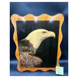 Decorative framed print featuring a close-up po..