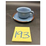 Vintage Dansk Mesa Sky Blue cup and saucer set,..