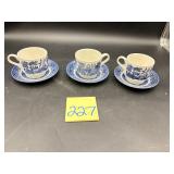 Vintage Churchill Blue Willow cup and saucer se..