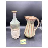 Ceramic decanter and a matching pitcher