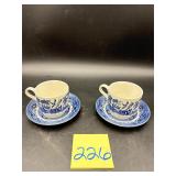 Vintage Churchill Blue Willow cup and saucer se..