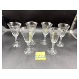 Vintage crystal stemware goblets.