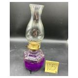 Decorative glass kerosene or oil lamp