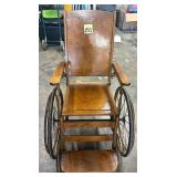 Antique American wooden wheelchair,  produced b..