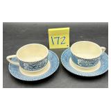 Vintage transferware tea cups and saucers are i..
