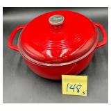 Lodge 6 Quart Red Enameled Cast Iron Dutch Oven
