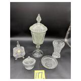 Large Pedestal 15 in Jar, vase bowl & 2 candy d..