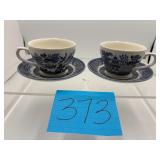 Churchill Blue Willow pattern saucer and teacup