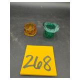 Vintage pressed glass items are likely toothpic..