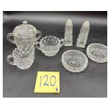 Salt and pepper shakers, bowls and cream and su..