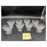 vintage Anchor Hocking clear glass footed sherb..