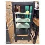 Black Media Center with Glass Shelves 52x21.5x1..