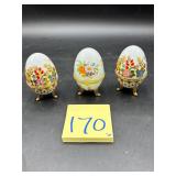 Vintage porcelain egg trinket boxes