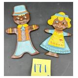 Vintage Arners ceramic gingerbread family wall ..