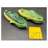 Vintage ceramic covered serving dishes shaped l..