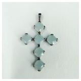 925 Sterling Silver Cross Pendant with Moonstones?