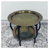 Vintage Mid Century Two Tier Brass Table