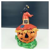 Vintage Ceramic Scarecrow Jack-O-Lantern Light