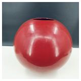 Large Round Vintage Ceramic Red Vase