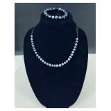 Black Freshwater Pearl Necklace and Bracelet