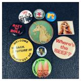Vintage Pin back Buttons Music Movies