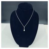 925 Sterling Silver Necklace with Pearl Pendant