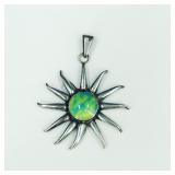 925 Sterling Silver Sun Stone Necklace Pendant