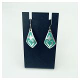 925 Sterling Silver and Turquoise Dangle Earrings