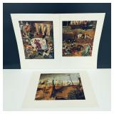 3 Vtg. Reproductive Prints 