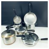 Assorted Vtg. Revere Ware w/ Copper Clad Bottoms