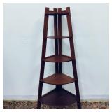 Cherry Wood 5 Teir Corner Shelf