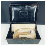 Tin Box w Vtg/Antique Warehouse Rations Documents