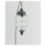 Vintage Mid Century Clear Swag Lamp