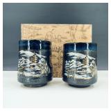 Set of 2 Vintage Japanese Pottery Teacups