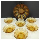 Vintage Amber Depression Glass Bowls