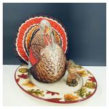 Turkey Platter Stuffed Turkey & Scarecrow