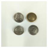 1890s WWI German Prussian Army Crown Buttons
