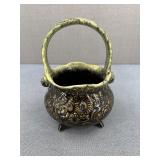 VTG - Hull Pottery B36 Green Footed Basket/Planter