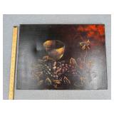 VTG Oil on Canvas Chalice & Grapes